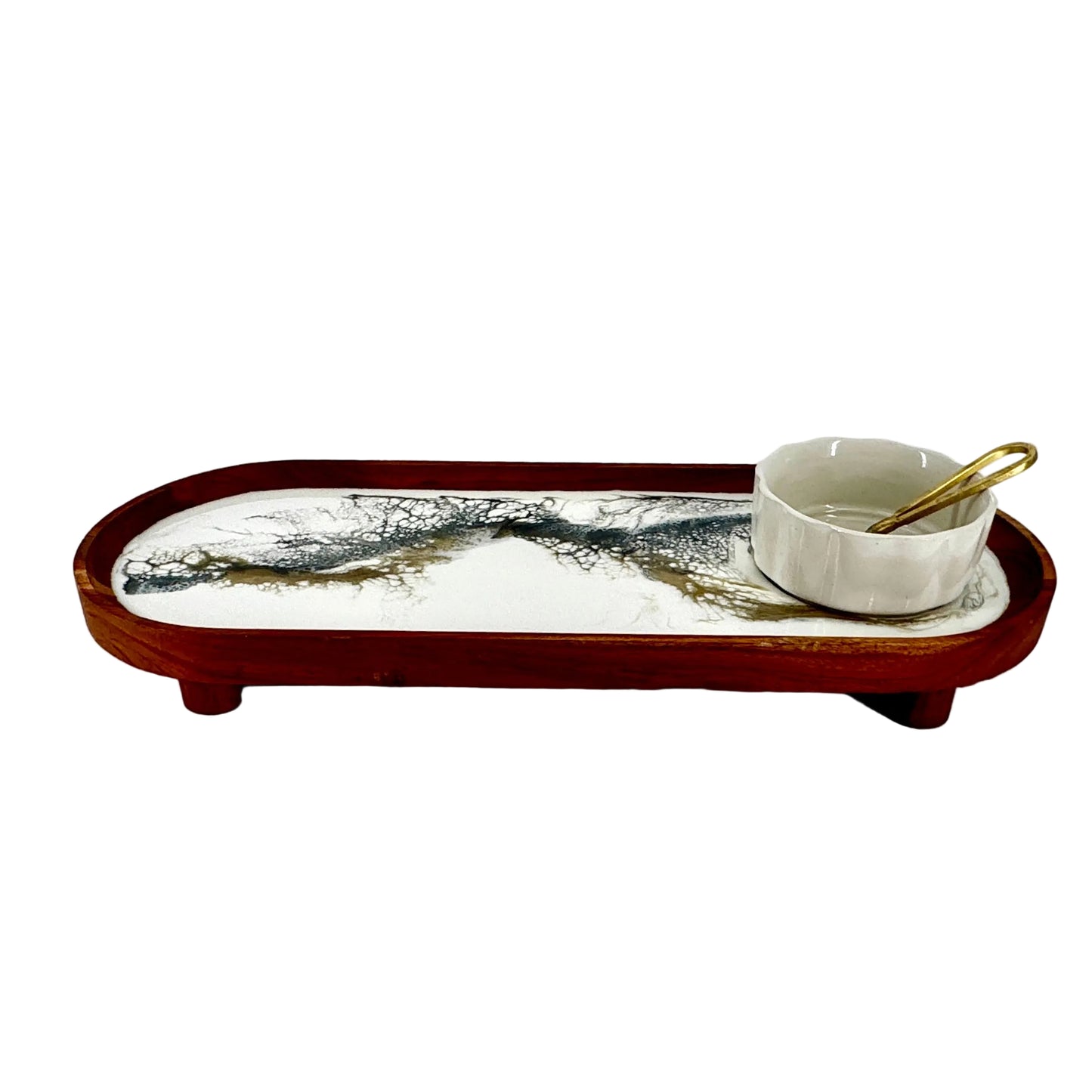 serving tray with condiment bowl