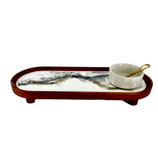 serving tray with condiment bowl
